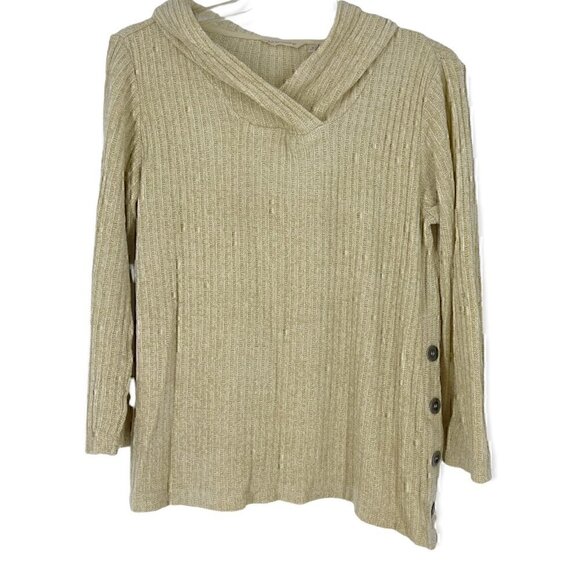 Soft Surroundings Chenille Sweater Hooded Beachy Coastal medium Lounge Soft - Picture 1 of 5